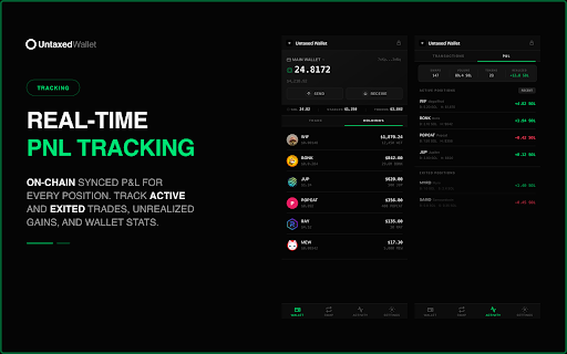 Untaxed Wallet :: Instantly trade Solana tokens from your browser sidebar across popular trading platforms — with zero platform markup.