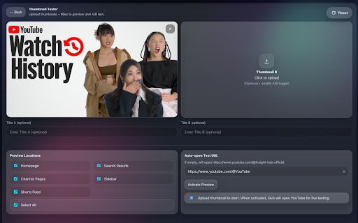 YouTube Toolkits: Thumbnail Tester, View Tags, AI Replies & More :: YouTube toolkits: Thumbnail Tester, View Tags, AI Comment Replies, and real-time Channel Insights.
