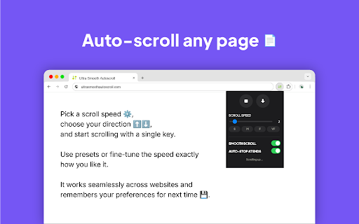 Ultra Smooth Autoscroll :: Smooth autoscrolling with keyboard shortcuts.
