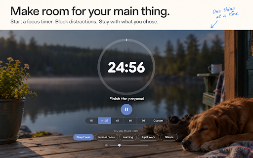 Google Photos New Tab: Focus Timer, Website Blocker & Gratitude :: Your photos on every new tab, plus a focus timer, a website blocker that closes work email after hours, and daily gratitude.