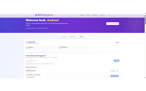 BettrSignature - Gmail Signature Generator & Email Tracking :: Create professional, trackable email signatures in minutes— Customizable templates, easy Gmail install, analytics, mobile-responsive