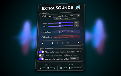 Extra Sounds :: Make your browser more lively with various sound effects.