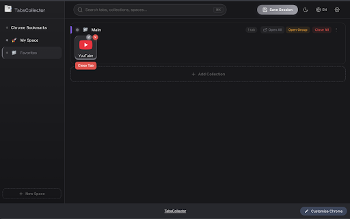 TabsCollector :: Organize your browser tabs into collections and workspaces