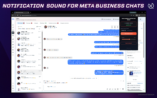 Notification Sound for Meta Business Chats :: Plays a customizable, volume-controlled sound alert whenever a new message arrives in your Meta Business Inbox.
