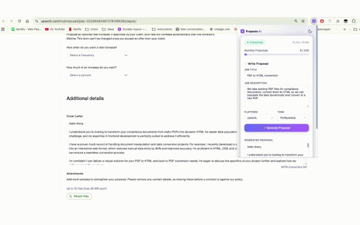 Proposio — AI Proposal Generator :: Generate winning freelance proposals with AI. Works on Upwork and other job boards.