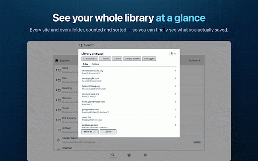 Well Bookmarked — Tag, Search & Clean Up :: A bookmark manager with tags: search by tag or keyword, find duplicates, and tidy your library from your new tab.