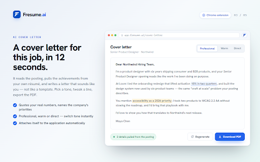 Fresume: Autofill Job Applications Anywhere, AI Resume, ATS & Job Tracker :: Fill in applications on LinkedIn, Indeed, Workday, Greenhouse or any career page, and get AI cover letters and screening answers.