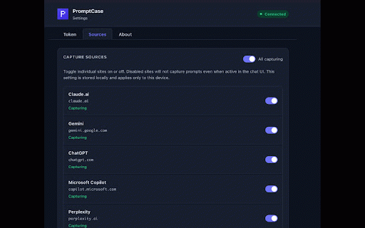 PromptCase :: Your prompt library across ChatGPT, Claude, Gemini and other AI chat sites — save what you write, reuse it where you type.