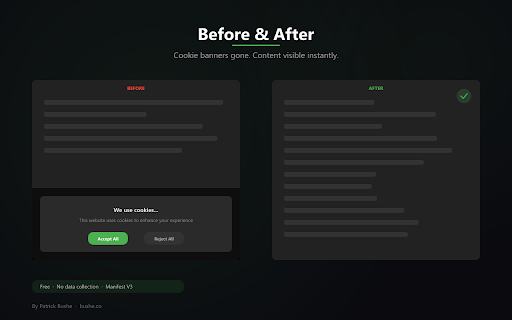 Cookie Consent Auto-Reject :: Automatically rejects cookie consent banners on every site