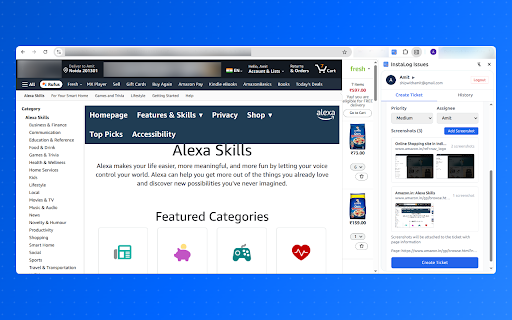 InstaLog Issues :: The fastest way to create Jira issues. Capture bugs, tasks, and stories with screenshots from any webpage.