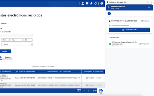 Asistente Contable SRI :: Asistente para contadores que automatizan tareas en el portal SRI Ecuador