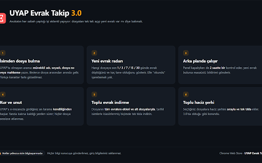 UYAP Evrak Takip :: Yeni UYAP evraklarını arka planda takip eder, yerel arama yapar; borçlu mal varlığını, haciz sürelerini ve kalan parayı izler.