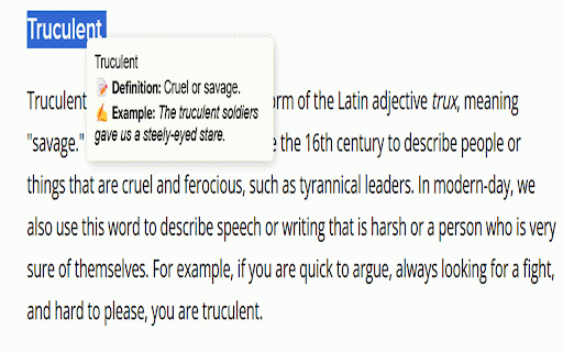 Quick Define :: Hover over a word or select text to see its meaning and an example sentence.