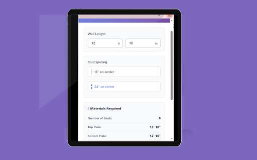 Wall Stud Calculator :: Professional wall stud calculator for construction projects