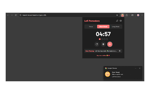 Lofi Pomodoro :: A simple pomodoro timer with lo-fi music streams.