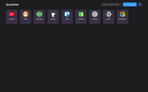 QuickGrid :: Replace the New Tab page with a quick-access grid of shortcuts.
