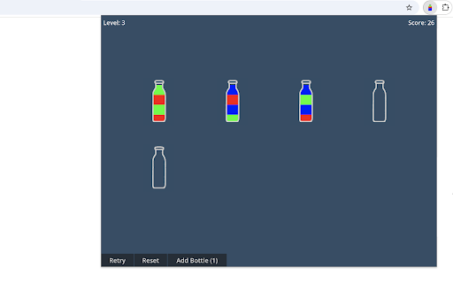 Color Pour Puzzle :: Sort colorful water into matching bottles to solve the puzzle!