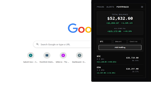 Crypto Price Alert — Bitcoin, Ethereum & Altcoin Tracker with Portfolio :: Track live crypto prices, get browser alerts when coins hit your targets. Portfolio with P&L, gas fees, and market cap data.