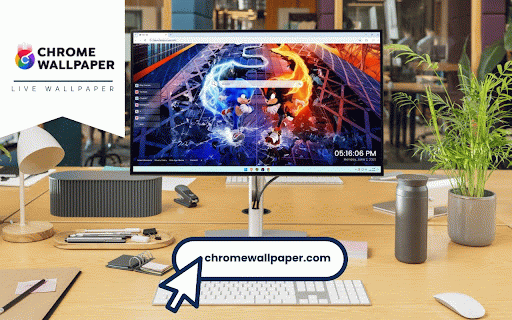 Sonic the Hedgehog 3 Live Wallpaper :: Dynamic Sonic and Shadow racing with electric blue and fiery orange energy effects in urban setting.