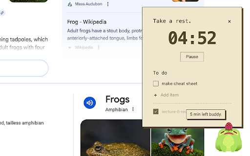 Froggy Pomodoro :: A cute pomodoro timer with a frog companion