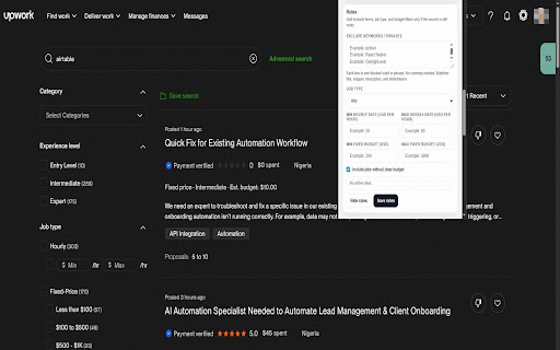 ScoutPing :: Monitor Upwork search result pages, filter noisy listings, and get browser or Telegram alerts while Chrome is running.