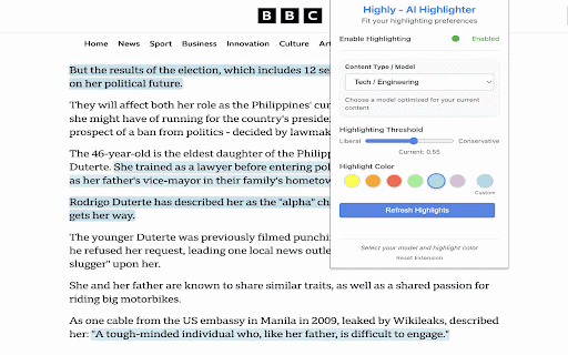Highly - AI Highlighter for productivity :: Use AI to highlight text on any website, privately. Provide a variety of highlighting preferences and let AI do the rest!