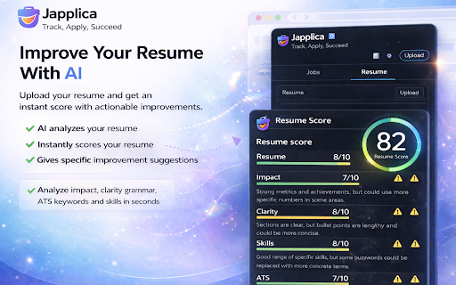 Japplica – AI Job Application Assistant :: Track jobs, check resume match scores, and autofill career pages with AI.