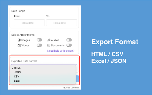 WA Chats Backup: Export chats and messages with media for WA :: Bulk backup and export WhatsApp chats, messages and media into HTML, CSV, JSON, or Excel formats with ease