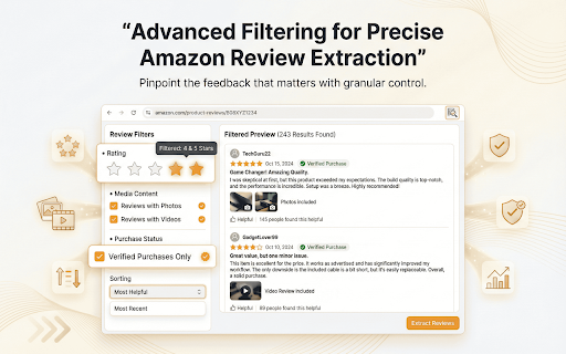 Reviews Exporter for Amazon - CSV Download :: Scrape & export Amazon reviews to CSV/Excel. Download ratings, dates, verified purchase info from all Amazon sites.