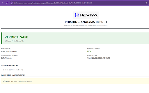Heviya Phishing Detection :: Real-time phishing and scam detection using multi-layer heuristics, threat intelligence, and optional AI analysis.