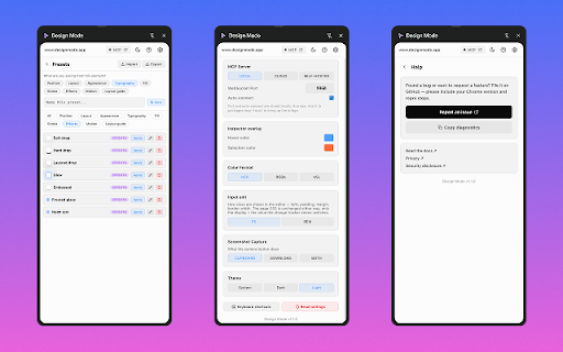 Design Mode :: Visual DOM editor for browsers — edit styles, add comments, and send changes to coding agents via MCP