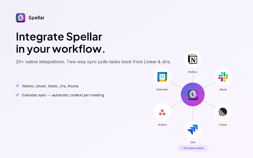 Spellar: AI Meeting Notetaker & Recorder :: Record your browser meetings with Spellar — no bot, no desktop app.
