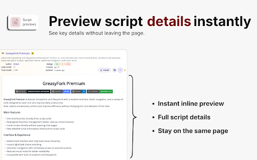 GreasyFork Premium :: Enhances Greasy Fork and Sleazy Fork with modern themes, favorites, script previews, editor tools, and improved navigation.