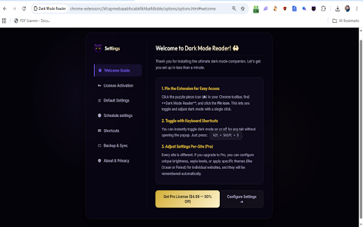 Dark Mode Reader :: Dark mode for every website. Reduce eye strain, block blue light, and customize your experience.