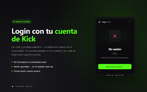 Forg1 Points :: Sumá puntos mientras mirás el stream de Forg1 en Kick.