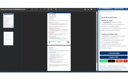 CarReliabilityReport — Expert AI Agent Auto :: Instantly analyze the reliability of a used car listing with AI. LeBonCoin, AutoScout24, mobile.de, AutoTrader and more.