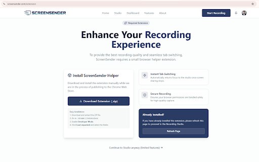 ScreenSender :: Record your screen and share a link instantly