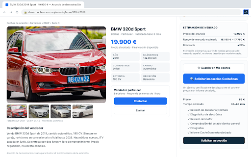 CocheScan — Vehicle Intelligence :: Analiza anuncios de coches de ocasión: valoración con IA, riesgos detectados y solicitud de inspección sin salir de la página.
