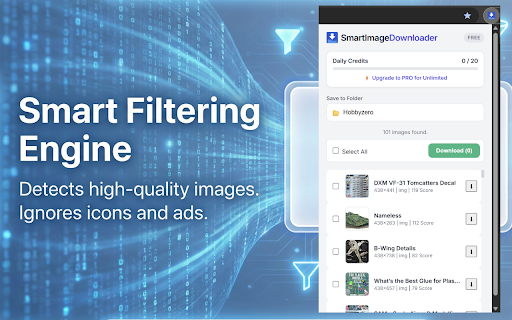 Smart Image Downloader: Bulk Save, Rename & Convert :: The most advanced image downloader. Detects heavy images, converts WebP to JPG automatically, and renames files smartly.