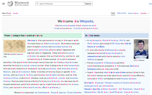 Life without L G B T Q :: Replaces letters l, g, b, t and q with pink stars