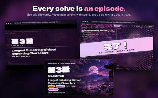 Theme Studio for LeetCode – Dark Themes & Anime Backgrounds :: Custom LeetCode themes and dark mode for the code editor and problem page. Set any picture or anime scene as your background.