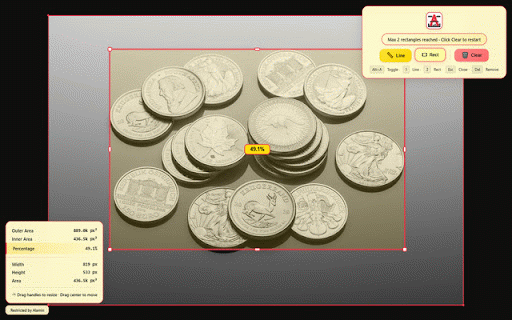 Savage Measurement :: Picture measurement tool with automatic area percentage and line segmentation.