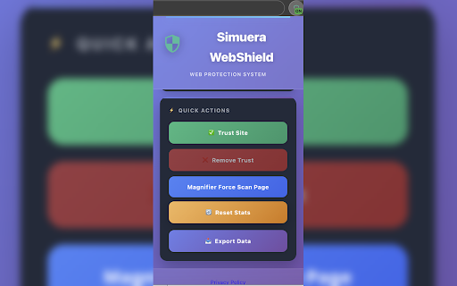 Simuera WebShield :: Blocks harmful content in real-time to keep your browsing safe. Offers optional light/dark mode