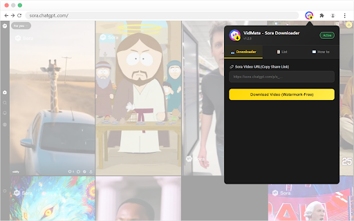 VidMate - Sora Video Downloader, watermark-free :: Download Sora videos without watermark, and add download buttons to videos on Sora or other website
