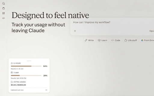 Claude Meter :: See your Claude usage instantly — clean, native, and always visible.