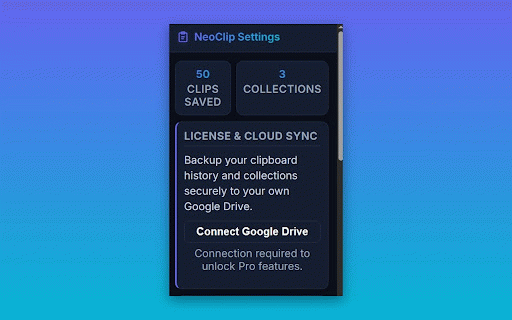 NeoClip :: Smart clipboard manager with collections, search, and Google Lens integration.