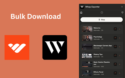Whop Exporter - Whop Videos Downloader :: Whop Exporter: Export & Download Whop Course Videos in Bulk