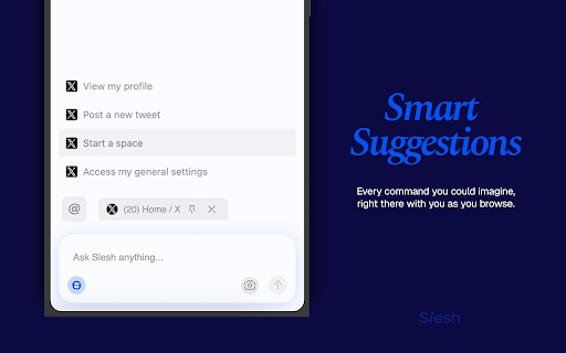 Slesh: Ask, Search & Automate Any Website with AI :: Talk to your tabs, search and navigate faster, and fully automate tasks. Trigger Slesh with Ctrl + /