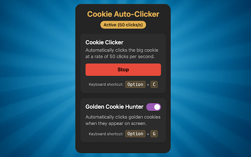 Cookie Auto Clicker :: Cookie Auto Clicker: 50 Clicks/Sec | Auto Golden Cookie Hunter | Works in Background | Boost Production | No Manual Clicking