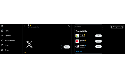 X Gallery :: Browse the media currently loaded on an X profile in a focused gallery.